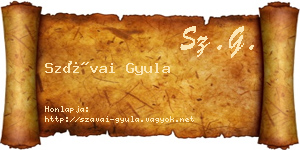 Szávai Gyula névjegykártya