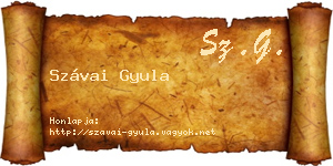 Szávai Gyula névjegykártya